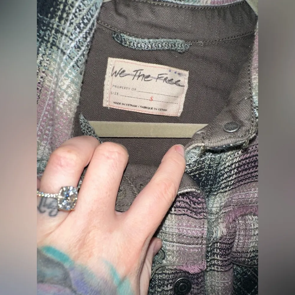 NWOT Free People Anneli Plaid Shirt Jacket In Spanish Olive - Image 9