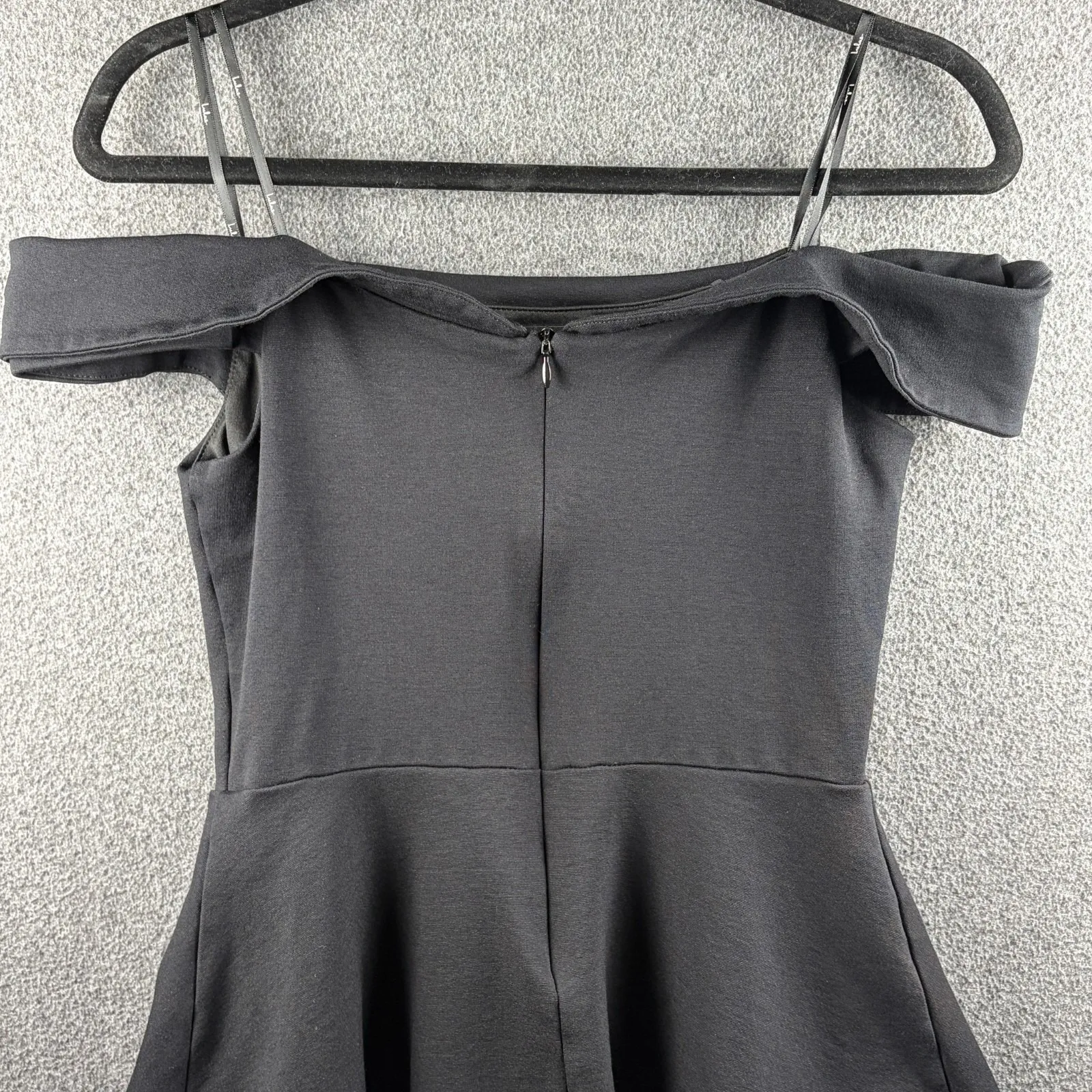 Lulus Season of Fun Black Off-the-Shoulder Skater Mini‎ Dress Medium JD7678 - Image 7