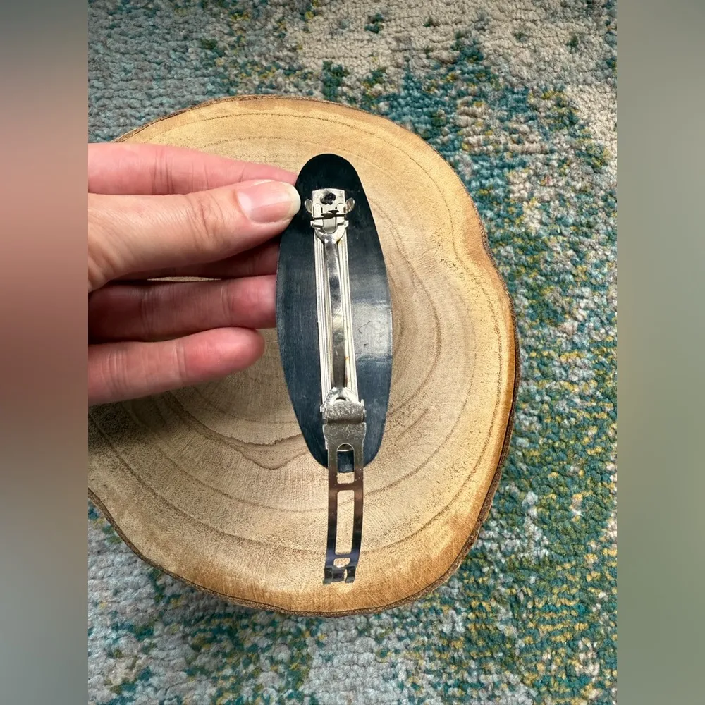 Vintage Y2K faux fur leopard print spring hair clip barrette Tan - Image 5