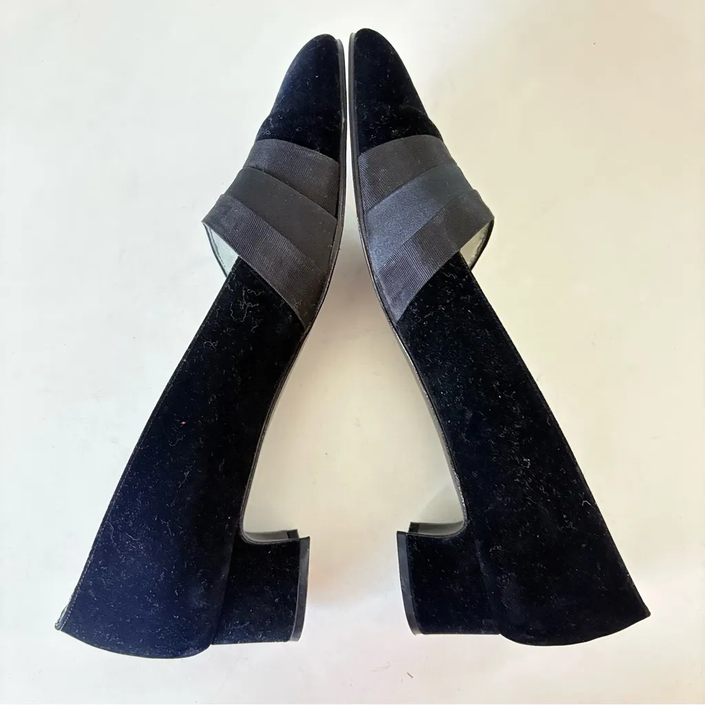 Nina Women’s Pumps Low Block Heels Black Velvet Made In Spain Size 8 M - Image 6