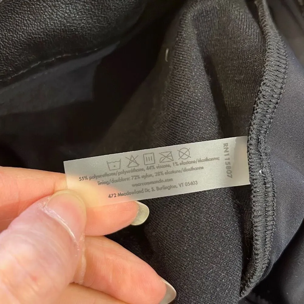 Commando Womens High Rise Faux Leather 7/8 Cropped Trouser Pants Black Medium - Image 9