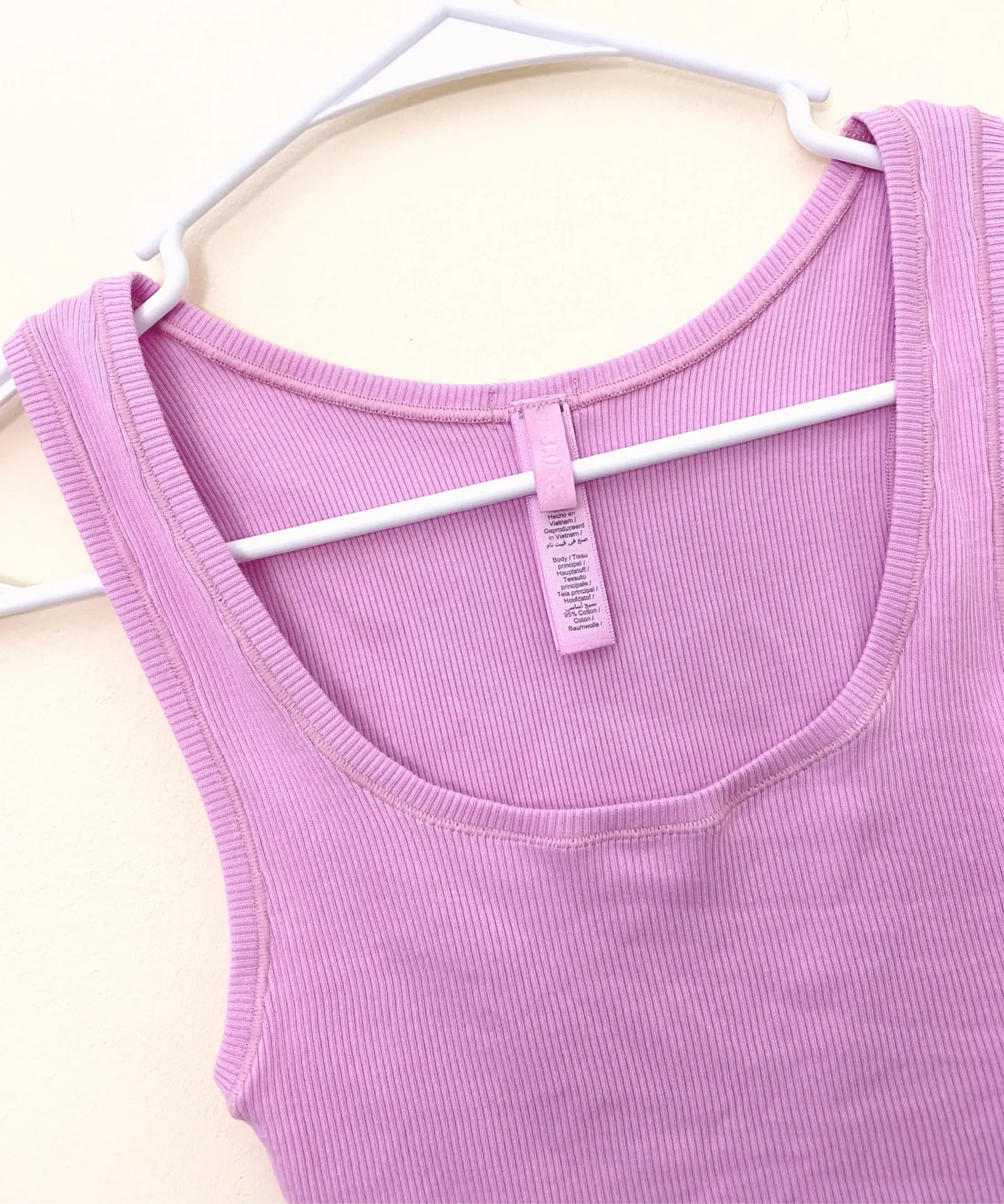 SKIMS cotton rib tank in petal pink size XS - Image 11