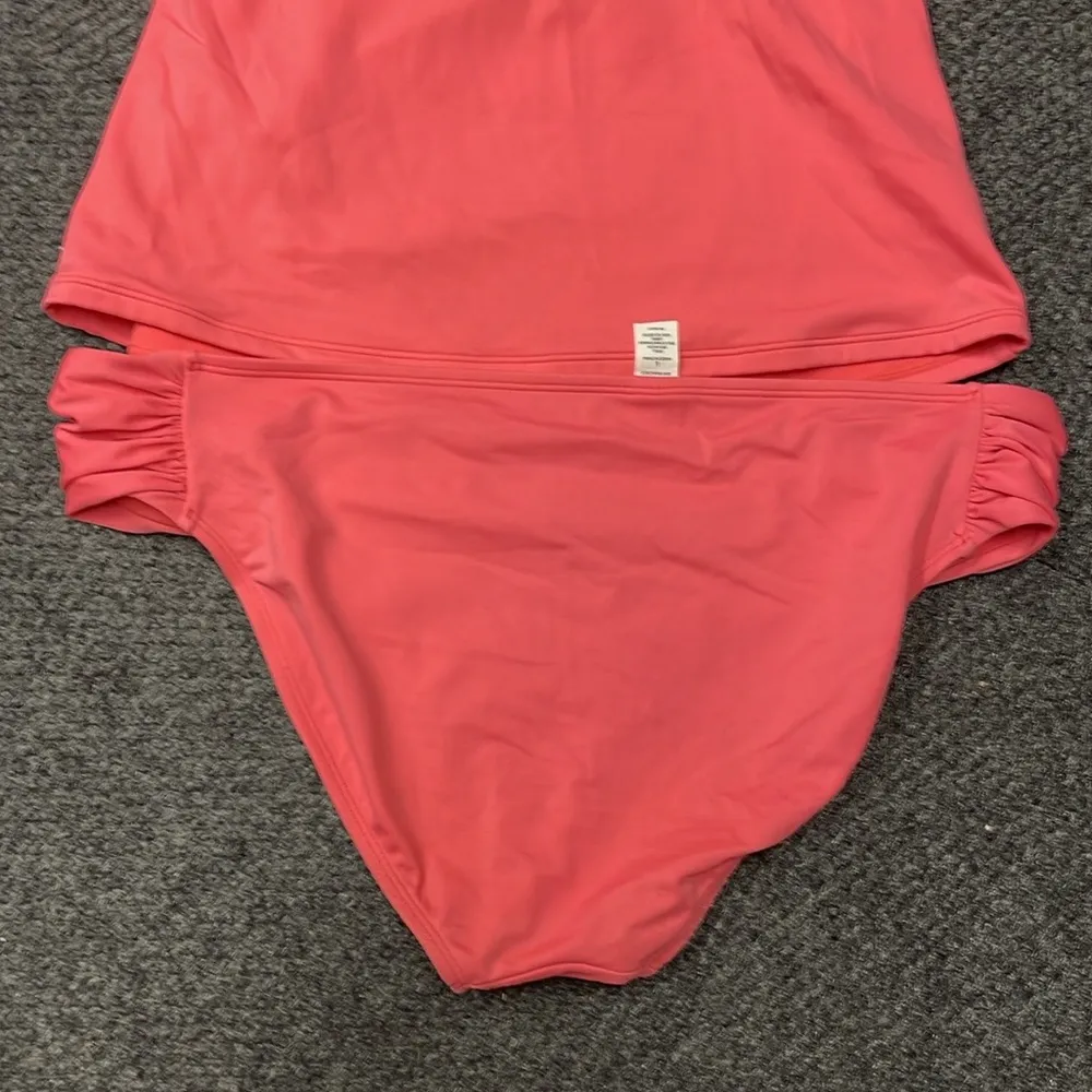 Athleta Pink Halter Swim Bikini Two Piece Womens Size 38 B/C and Large Bottoms - Image 5