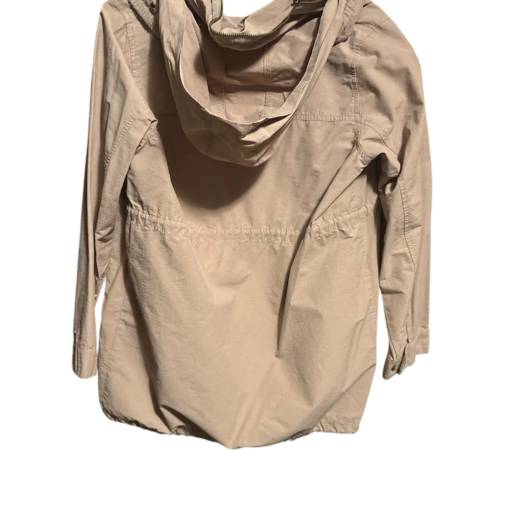 Tan Fall/Spring Removable Hood Jacket with adjustable waist Size M - Image 3