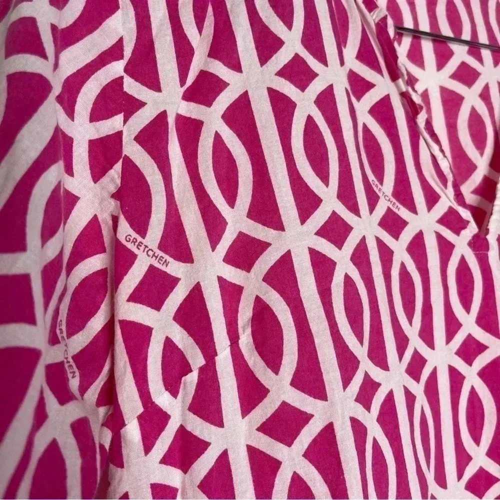 Gretchen Scott Pink White Tunic Blouse Size Medium - Image 4