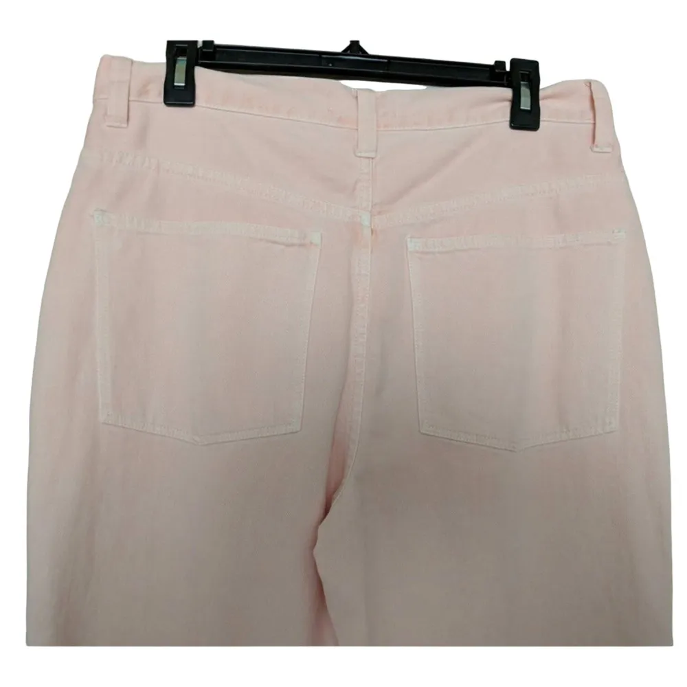 Madewell Garment Dyed High Waist Straight Leg Jeans Retro Cropped Pink 30 New - Image 7