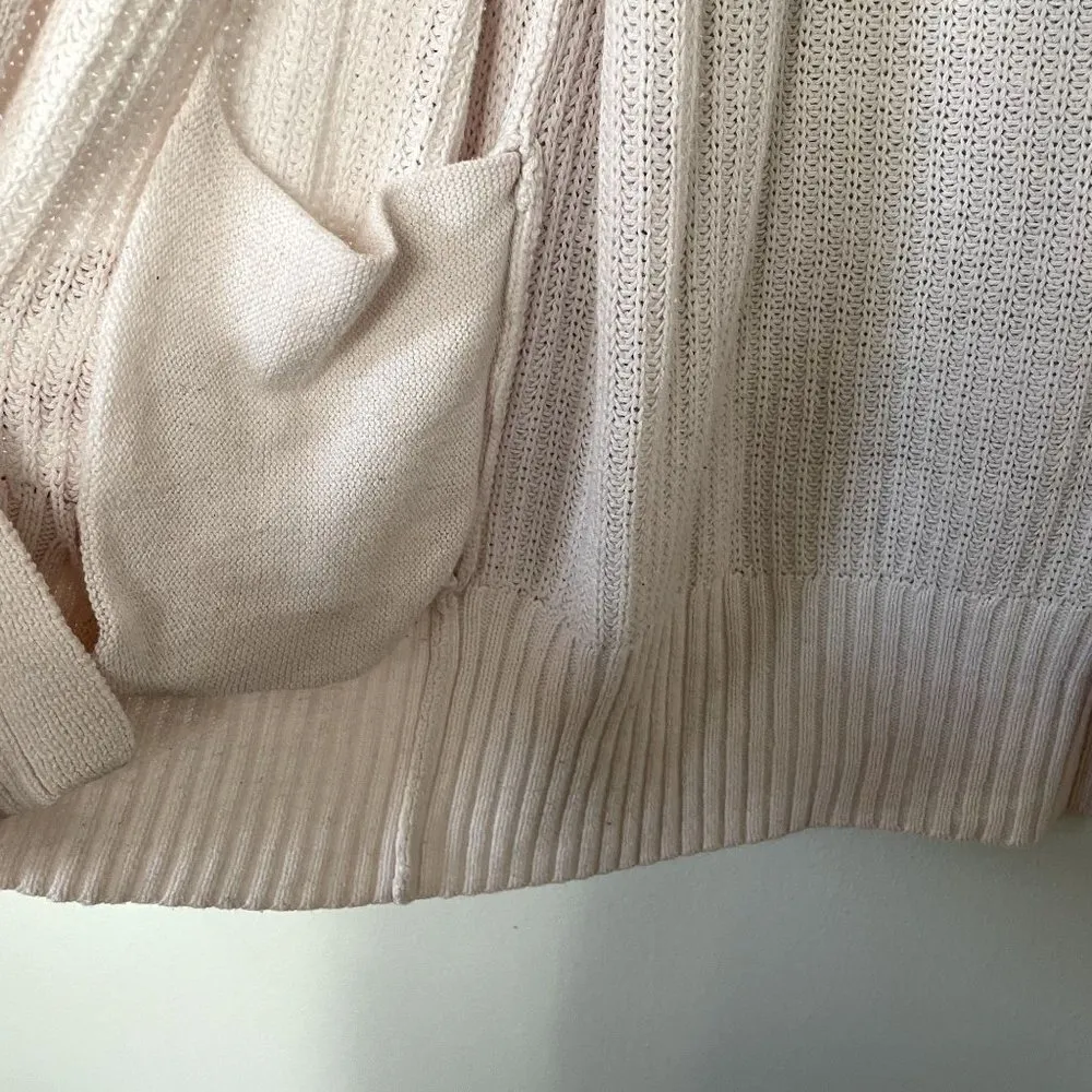 Urban Outfitters pink white cardigan knit cotton material casual pockets size XS - Image 5