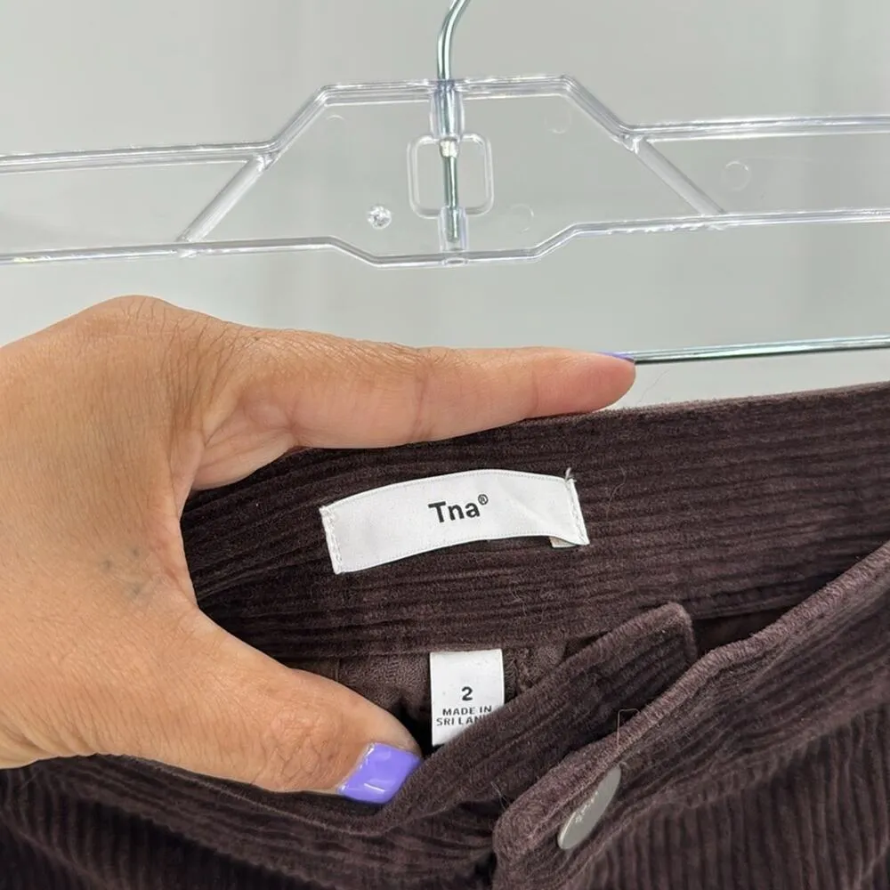 Aritzia TNA ripcord corduroy pant high waisted wide leg relaxed fit size 2 - Image 8