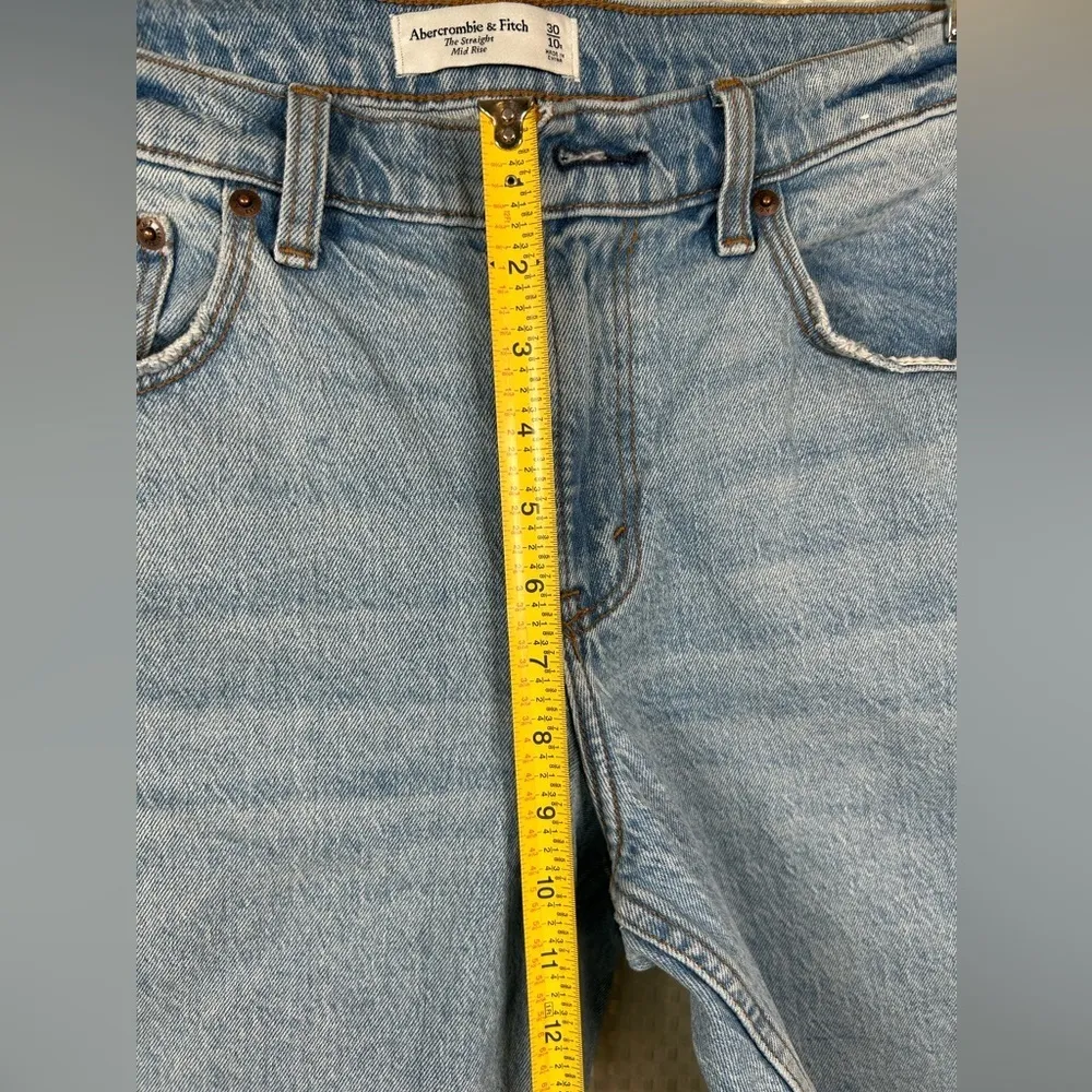 Abercrombie & Fitch The Straight Mid Rise Women Jeans  size 30/10 Blue/ preloved - Image 9