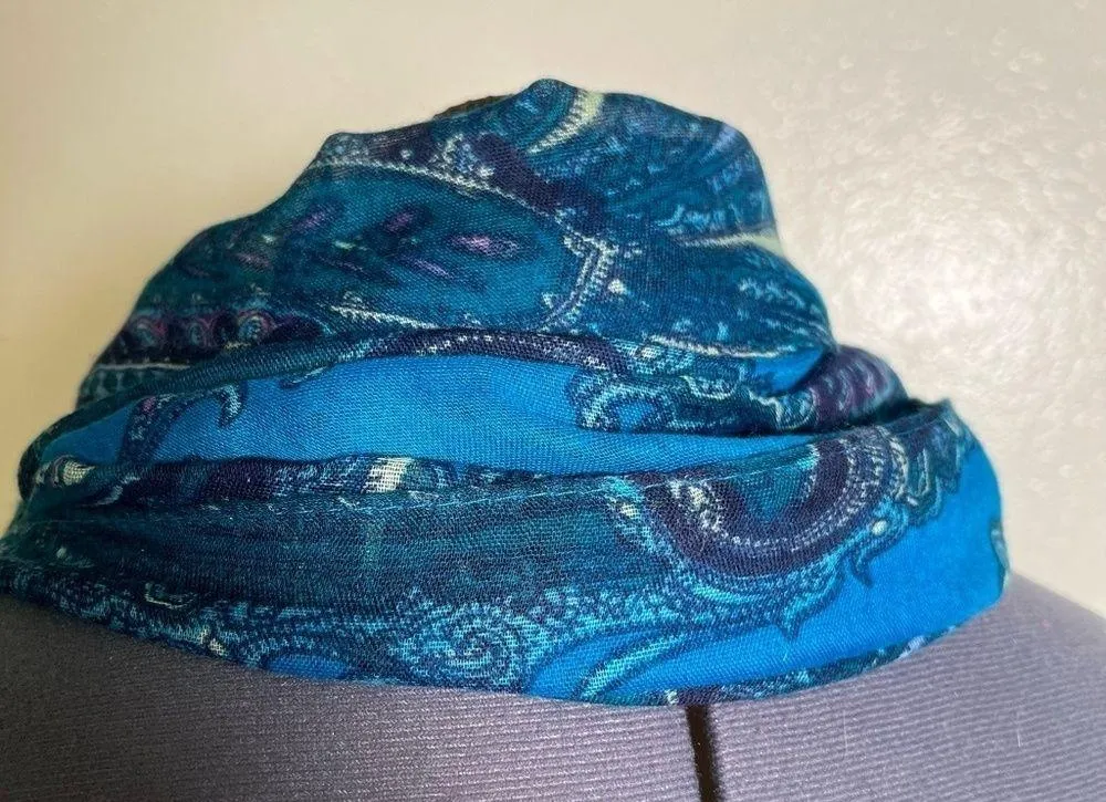 Infinity Scarf Blue Purple Yellow Paisley - Image 4