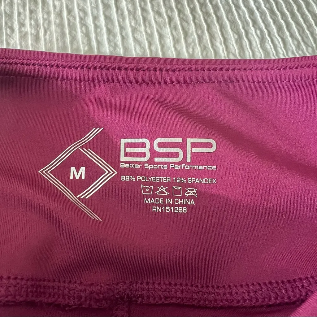 BSP leggings mesh sheer wine burgundy M Purple Size M - Image 13