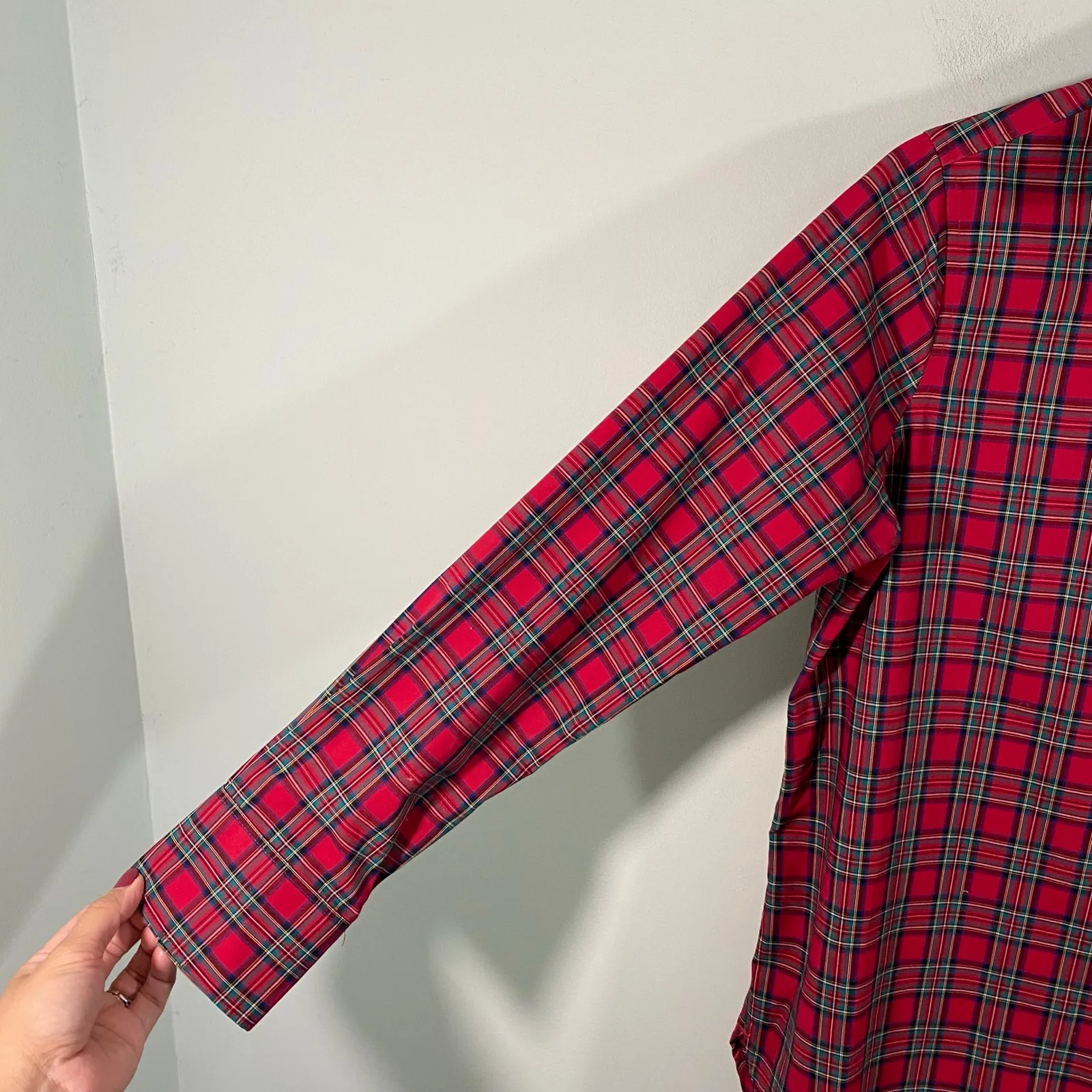 Lands' End Tartan Plaid No Iron Supima Quarter Buttons Popover Shirt Size 6P - Image 5