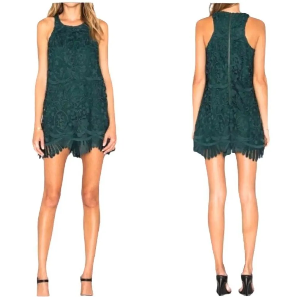 Lovers + Friends Green Lace Sleeveless Round‎ Neck Caspian Shift Dress Size S - Image 2