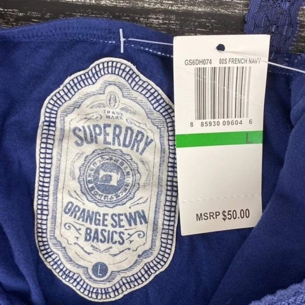 Superdry Blue Polka Dot Bodice Sleeveless Lace Trim Tank Camisole Top NEW L - Image 4