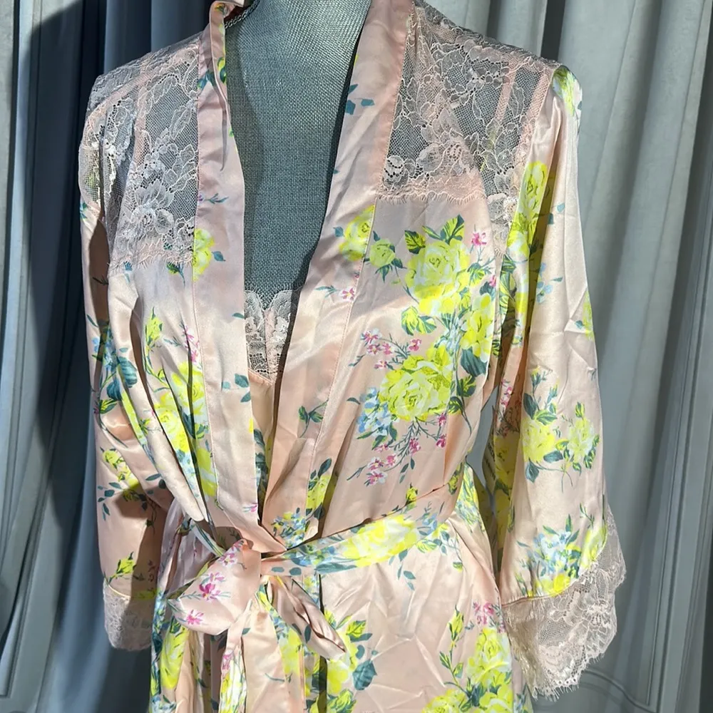 INC Sunny Rose Floral Chemise & Robe - Size M - NWT - Image 7