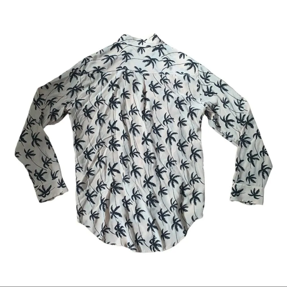 Equipment femme silk button down palm trees mauve size small - Image 3