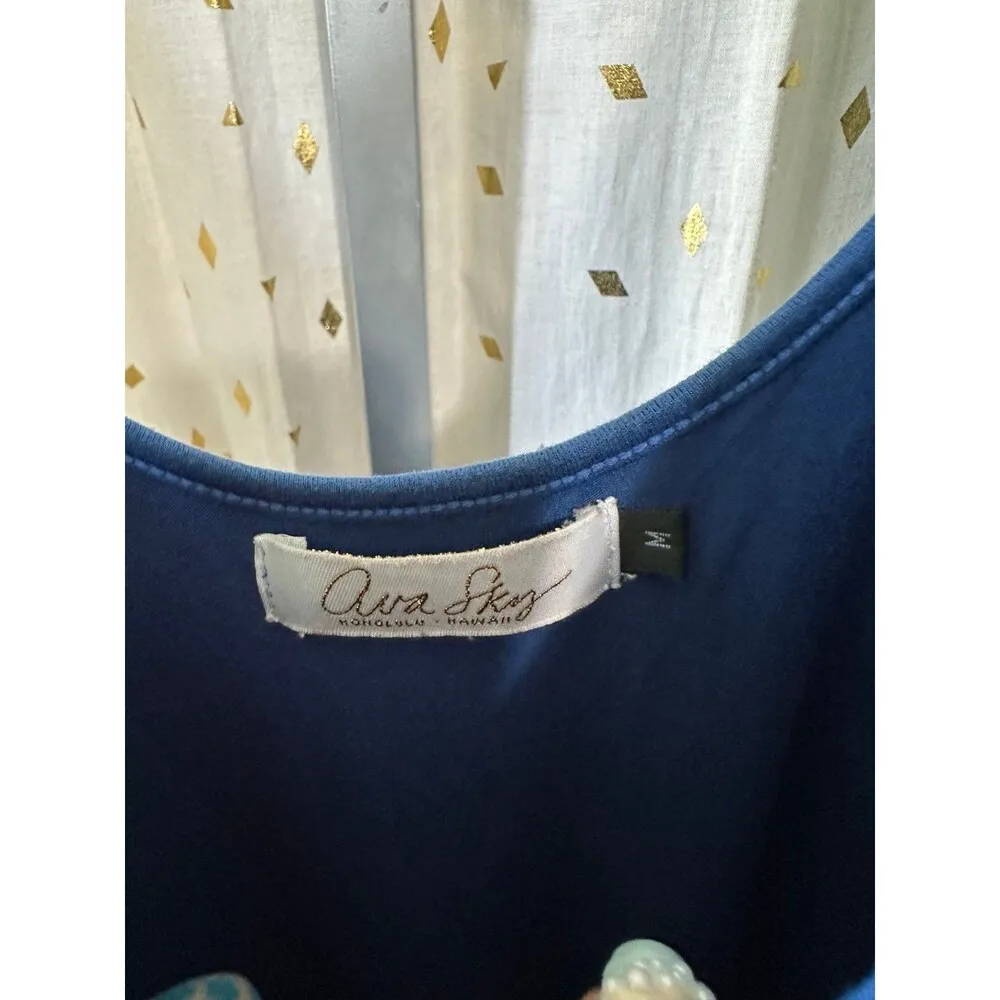 Ava Sky Custom Minnie Mouse Disney Stretch Tunic Quarter Sleeves Pockets Dress M Blue Size M - Image 7