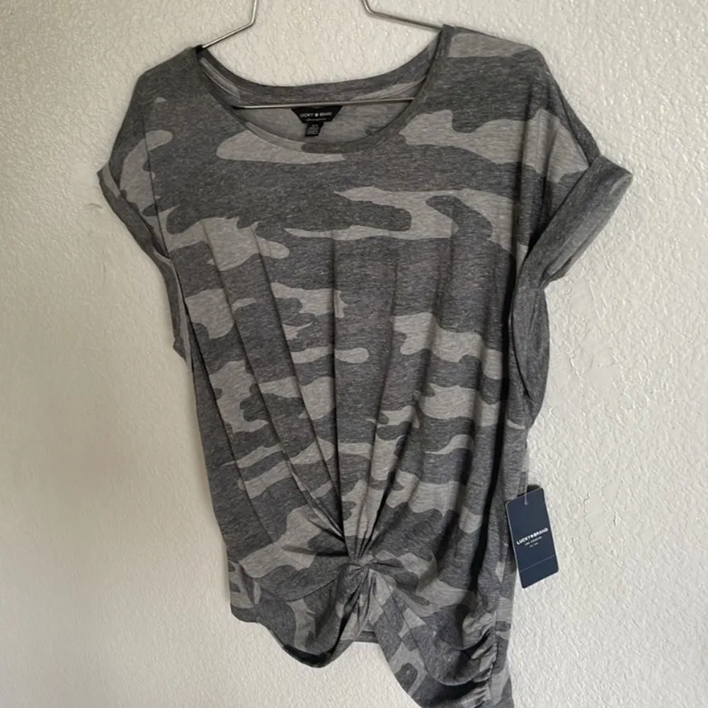 NWT lucky brand camo tie top small - Image 2