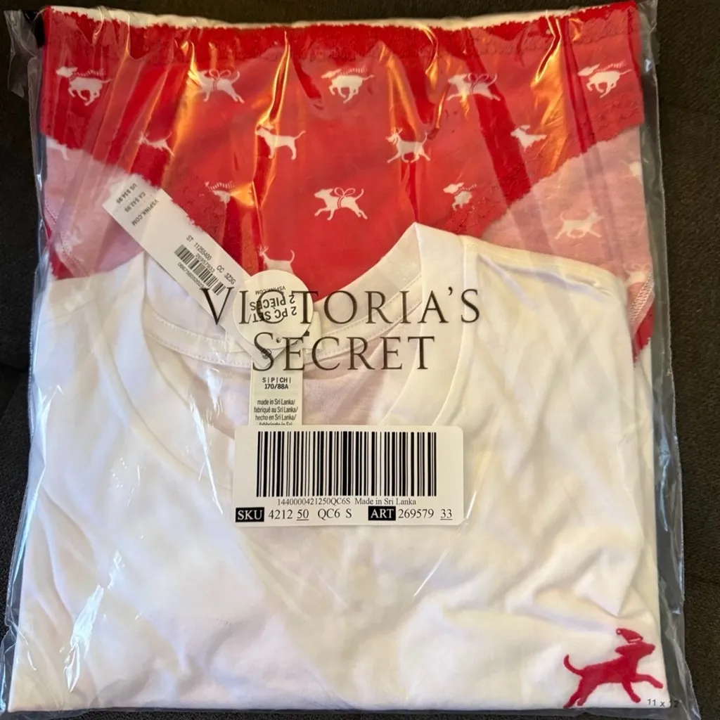 Victoria's Secret PINK Long Sleeve Top and Matching Panty Set Sz S - Image 2