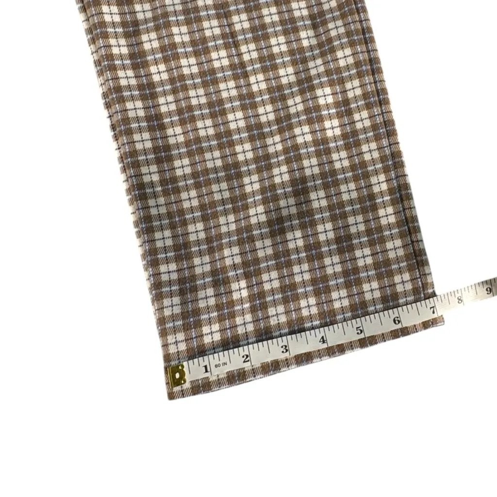 Brandy Melville Plaid Trousers Women’s XXS Brown Academia Eclectic Grandpa Pants - Image 9