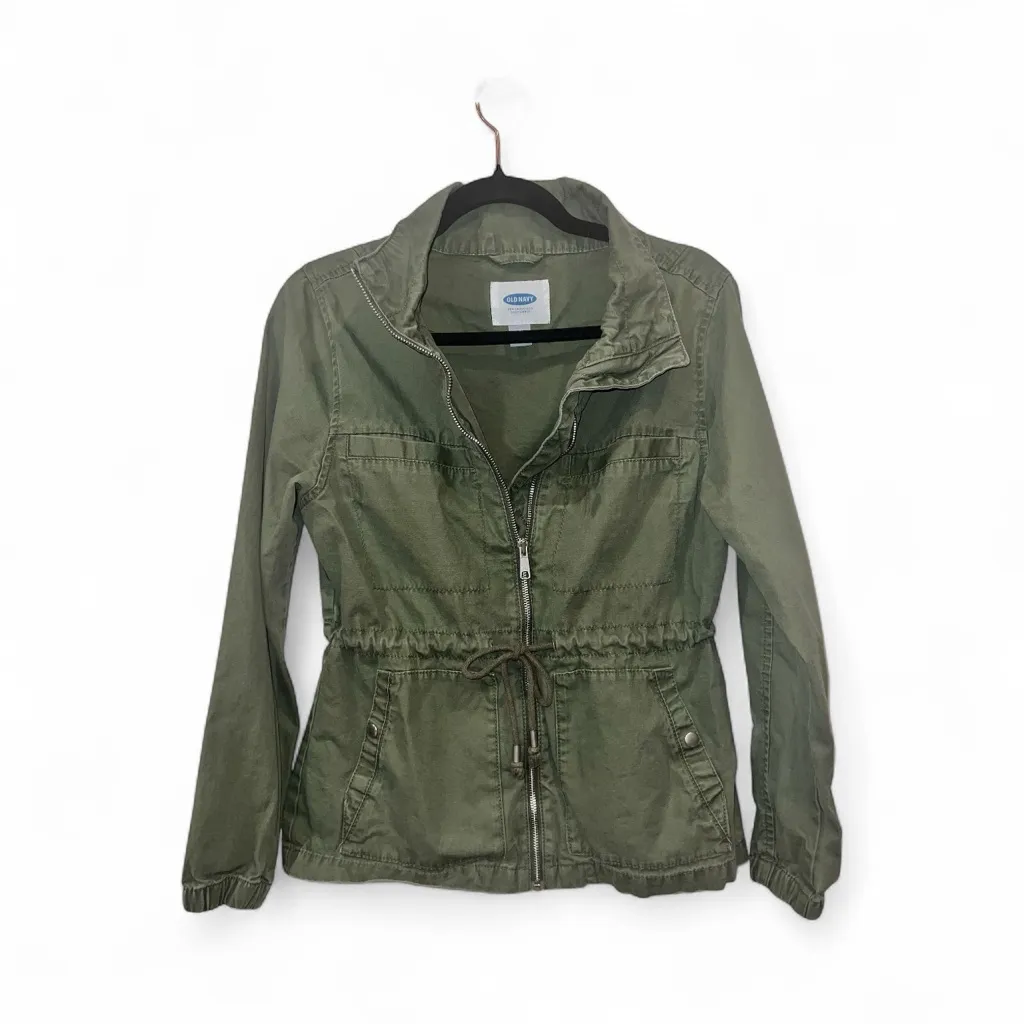 Old Navy Twill Field Utility Jacket in Army Green Size Small EUC - Image 6