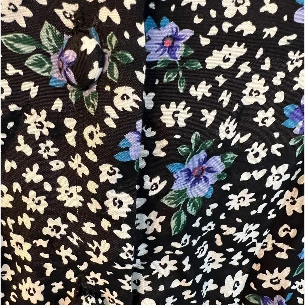 Karin Stevens vintage floral midi dress, lace inlay, size 10 EUC - Image 5