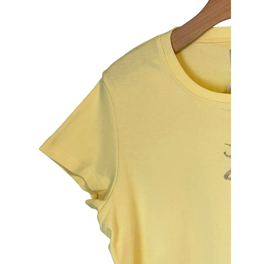 Browning Top Womens XL Yellow Short Sleeve Crew Neck Embrodered Deer Logo NWT - Image 2