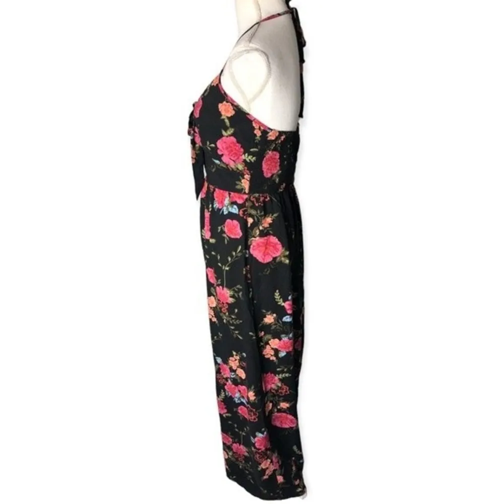 Tox:K3 Sleeveless Halter Neck Floral Cut Out Romper Dress Size L - Image 100