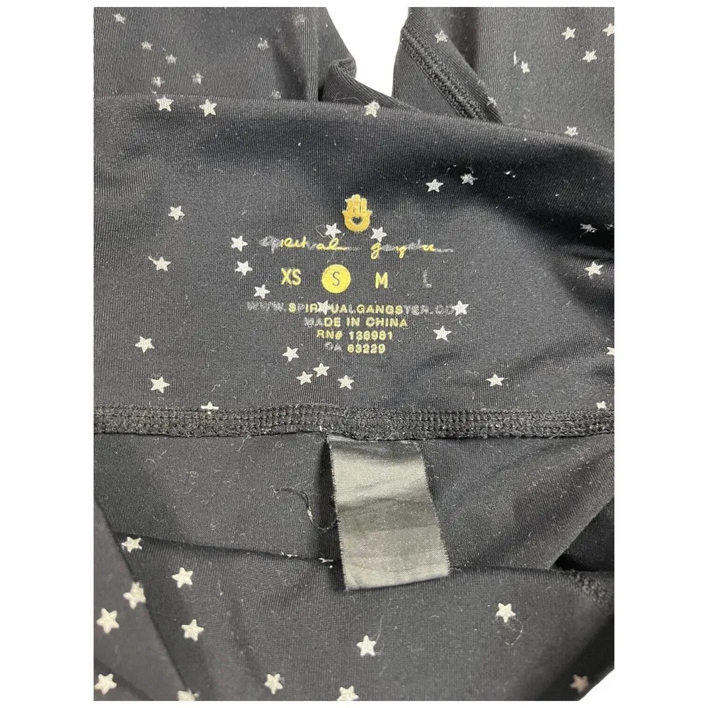 Spiritual Gangster Night Sky Star Celestial High Waisted Leggings Black S - Image 8