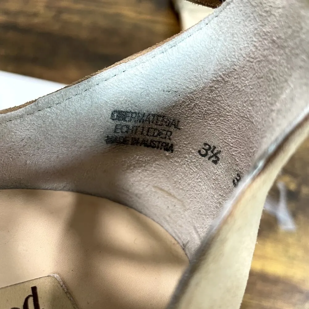 Paul Green US 6 UK 3.5 Sandals Tan Suede Leather Strappy Round Toe Spring Summer - Image 12