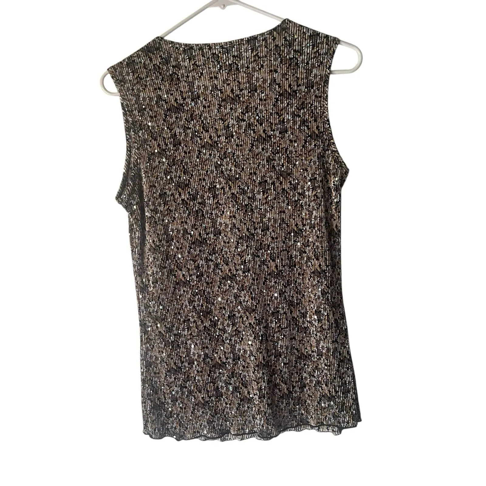 Brittney Black Y2k Women's Size Large Floral Daisy Sparkle Ruffle‎ Babydoll Top - Image 5