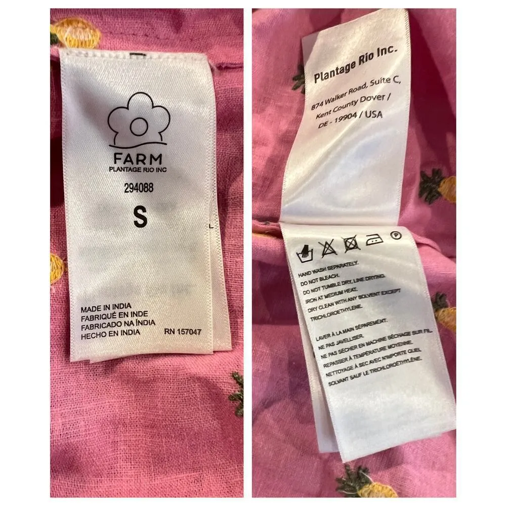 FARM RIO Embroidered Pineapples Midi Dress In Pink (S) - Image 8