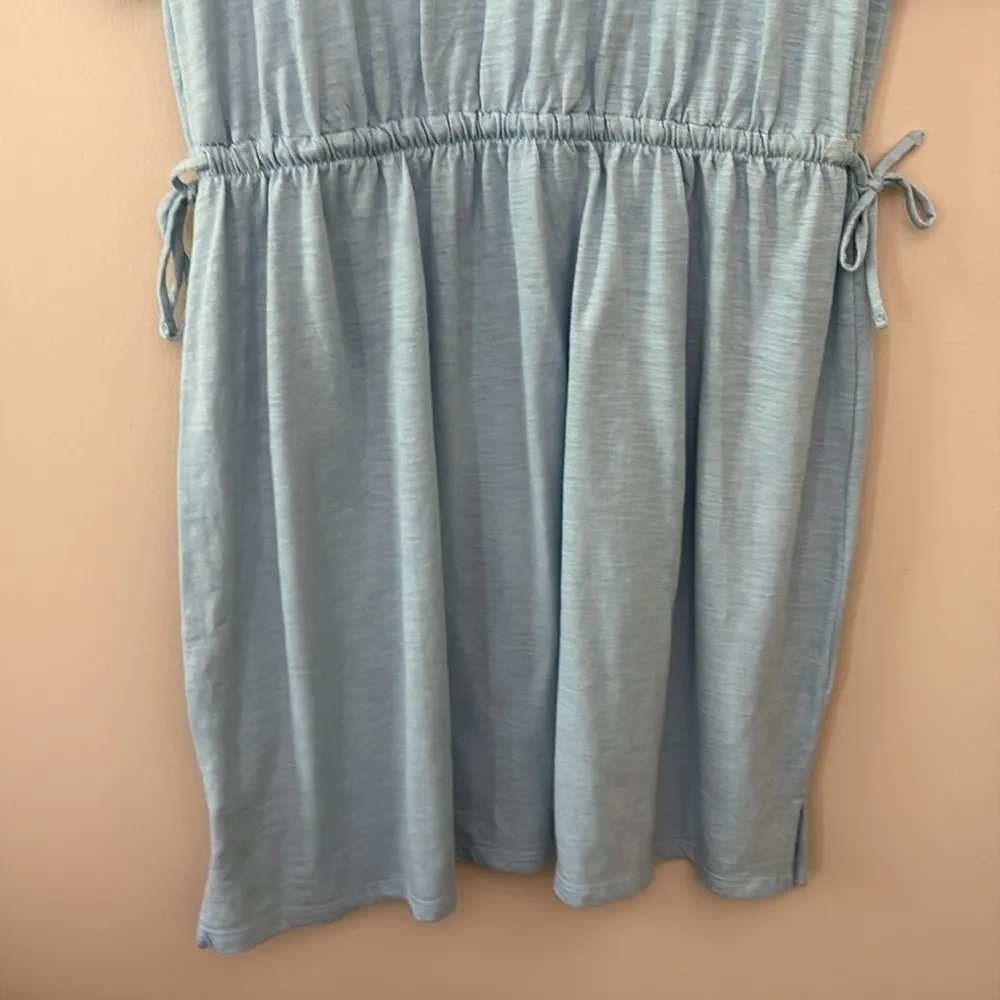 Old Navy T Shirt Dress Waist-Defined Short Sleeve Slub-Knit Mini Blue Large Tall - Image 5