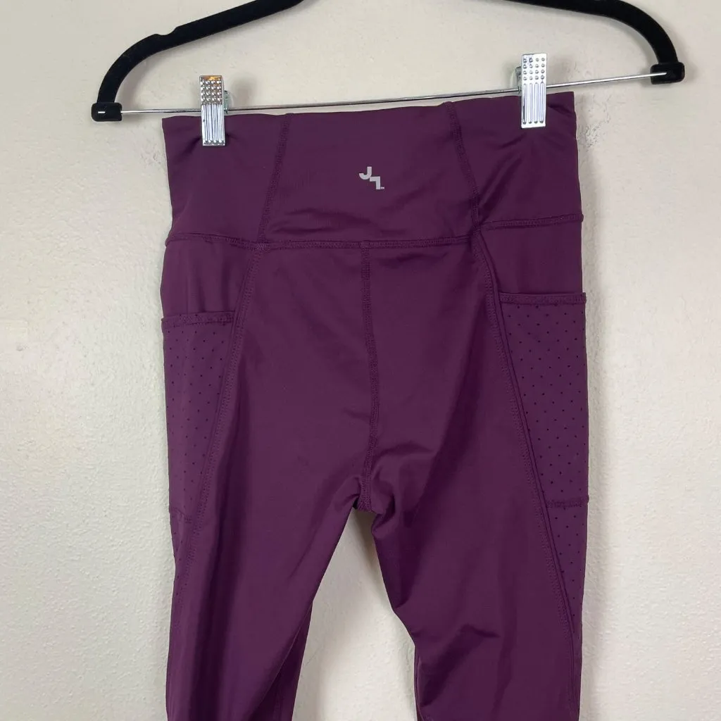 Joy Lab Woman's XS Plum Purple High‎ Rise Perforated Athletic Work Out Leggings - Image 4