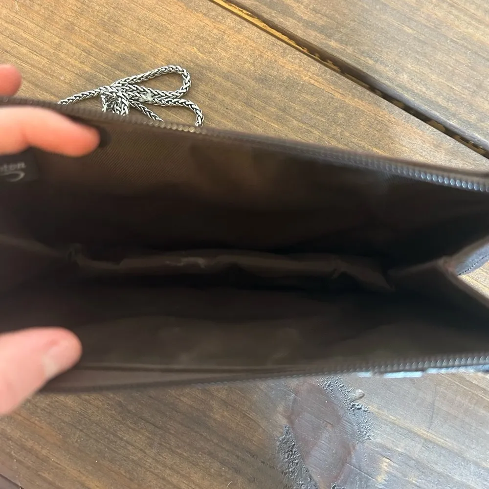 Brighton Vintage  Croco Embossed Leather Crossbody Purse - Image 3