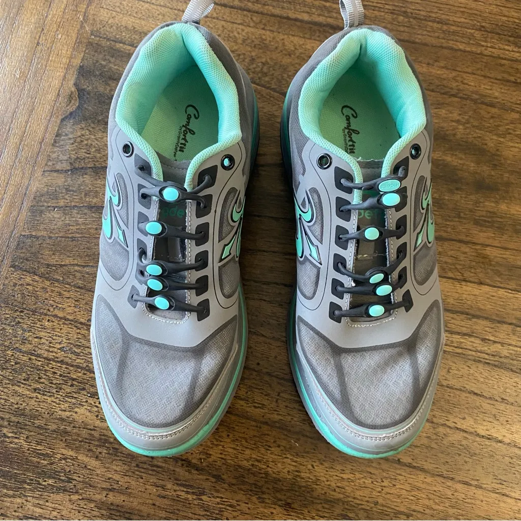 Gravity Defyer Shoes – Teal & Gray, Size 8.5, TB9022FGU - Image 2