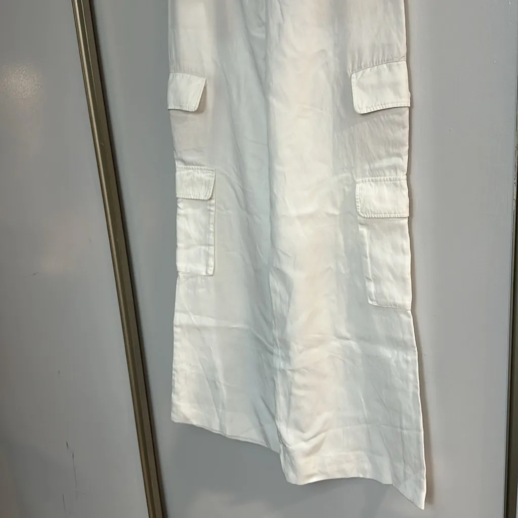 MOVING SALE Alice and Olivia Wide Leg White Linen Cargo Pants - Image 10