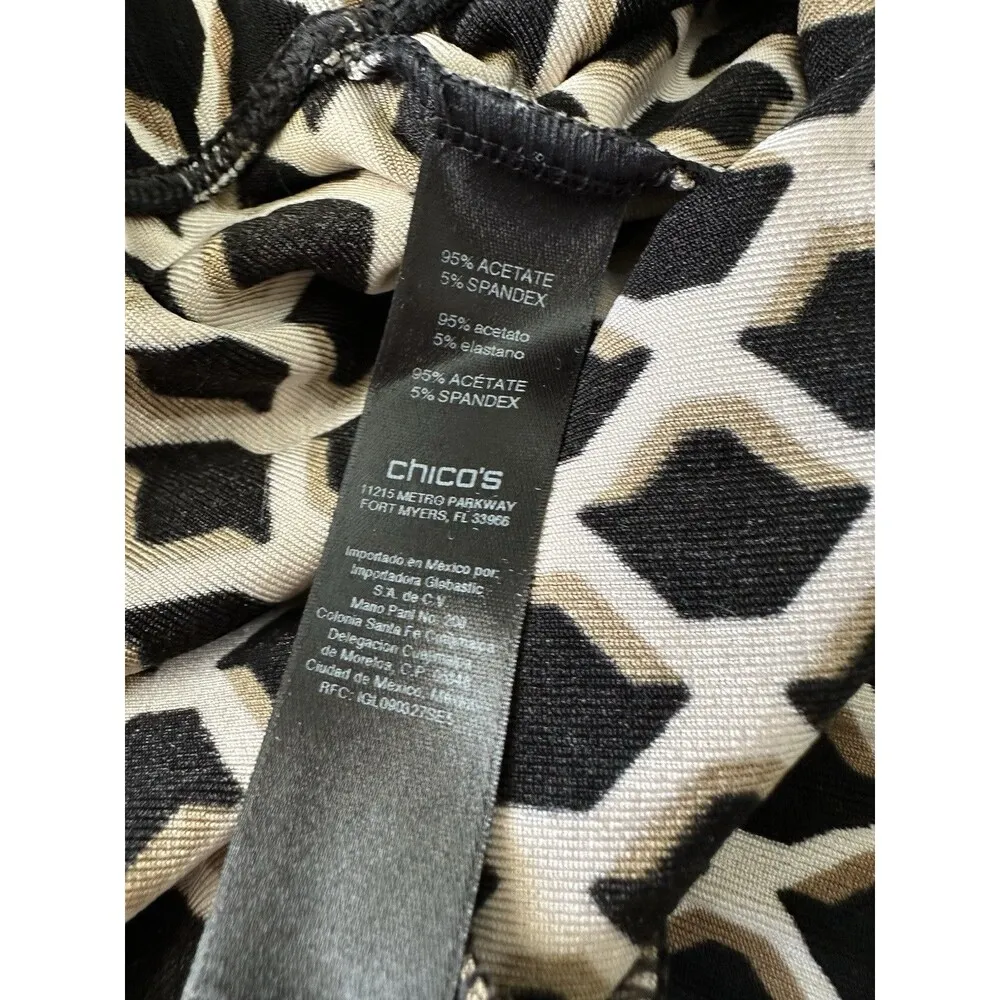 Chicos Travelers Collection Womens Size 3 US 16 Rigmented Geo Slim Print Pants - Image 5