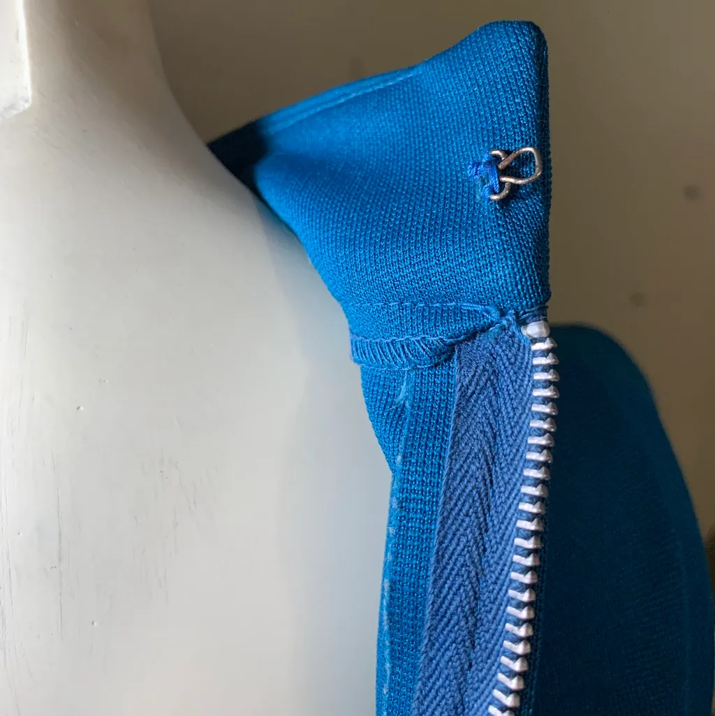 Vintage 60s Does 20s Dixie Deb teal drop waist dress (see measurements below) Blue Size M - Image 9