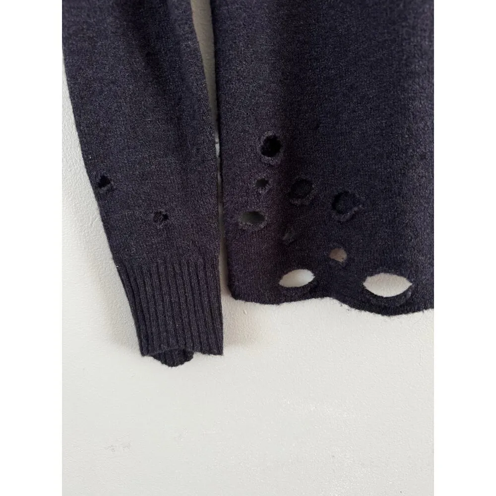 Feel The Piece Terre Jacobs Sweater Navy Blue Wool Alpaca Distressed One Size Size M - Image 4