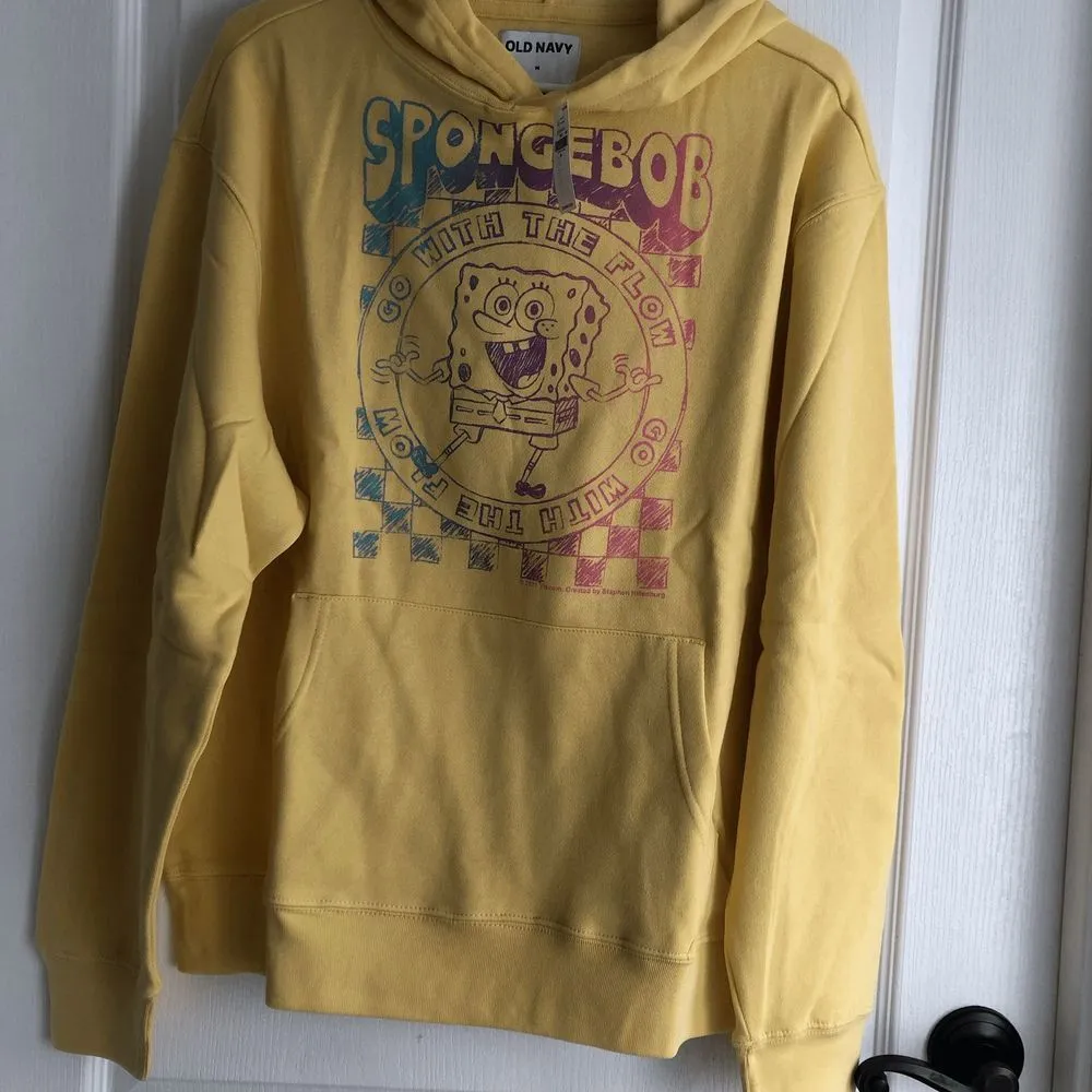 New SpongeBob SquarePants Go With The‎ Flow Old Navy Hoodie For Adults Size XL - Image 7
