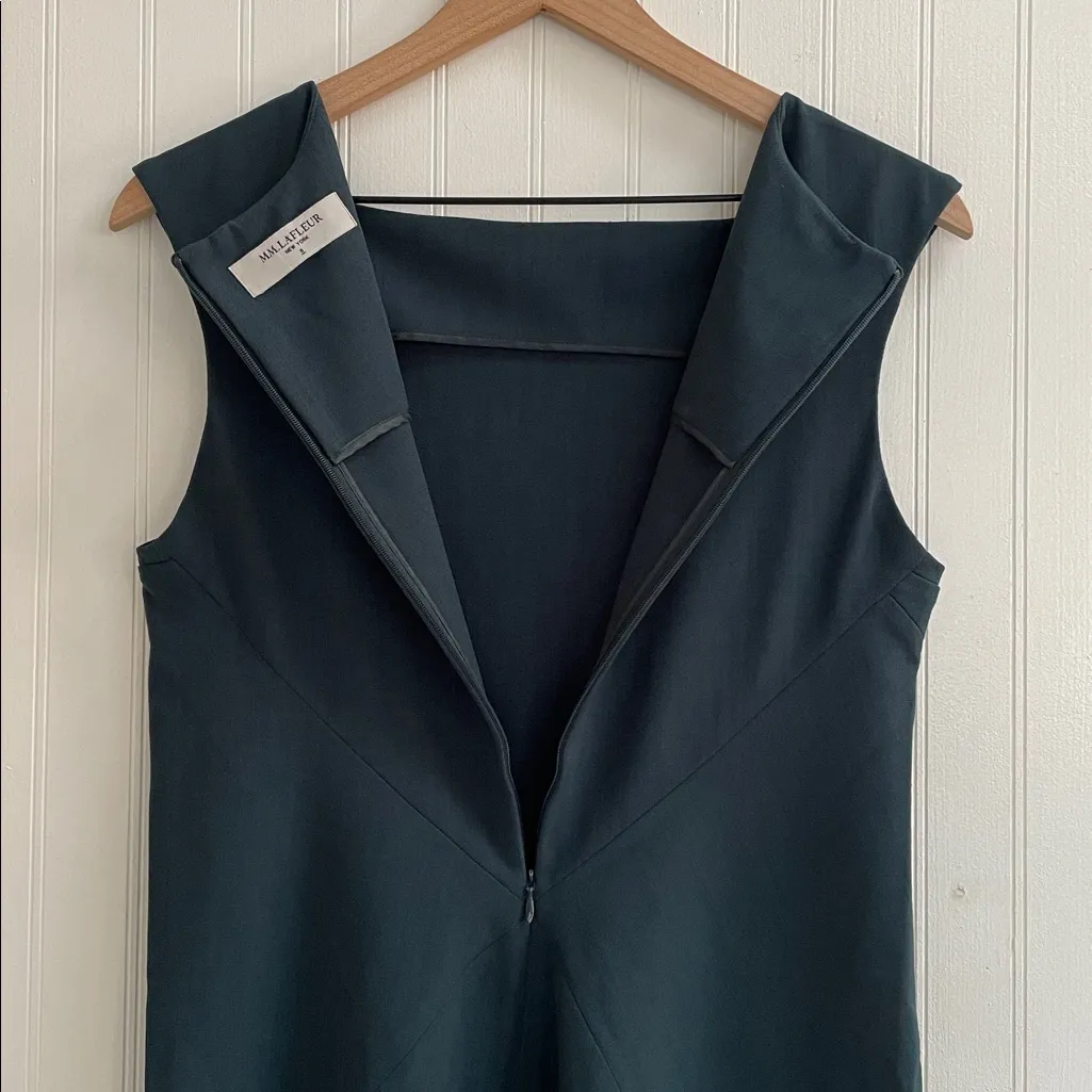 MM LAFLEUR Pauline A-line Square Neck Sleeveless Dress Rainforest Green Size 8 - Image 10