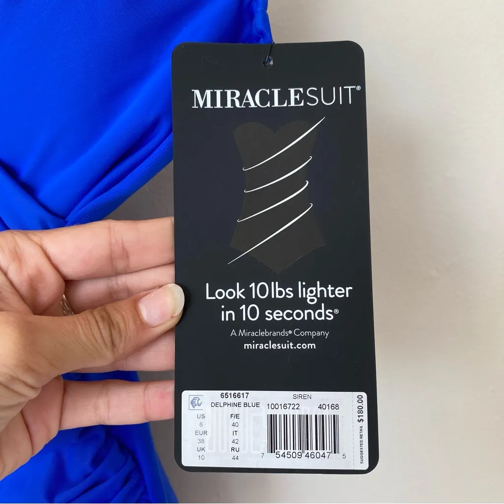 MIRACLESUIT NEW Razzle Dazzle Siren One-Piece Shaping Swimsuit Delphine Blue 8 - Image 6