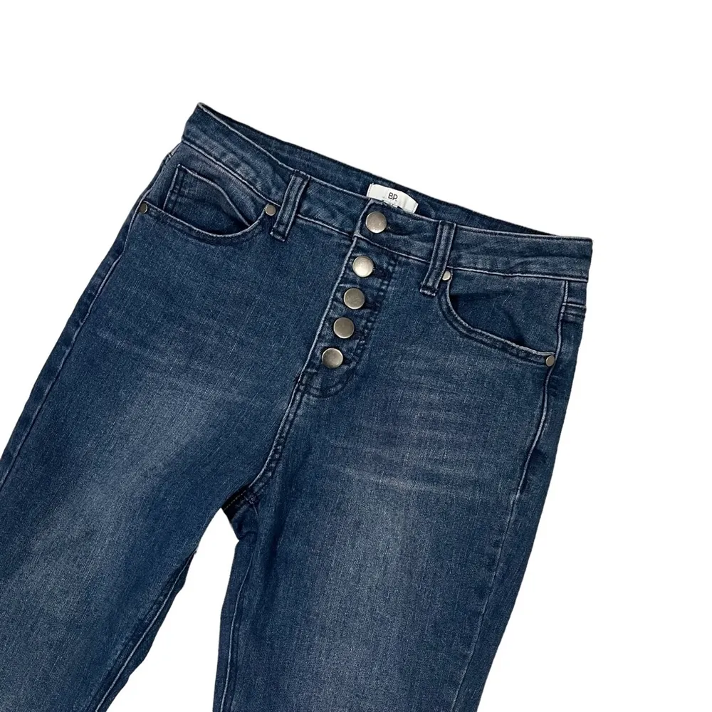 BP Button Fly Hi-Rise Fringe Hem Skinny Jeans, Sz 27 - Image 6