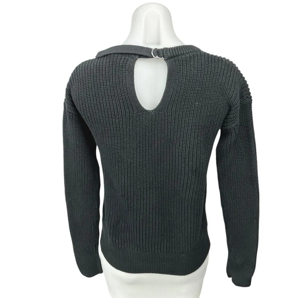 Gap Women's Black Chunky Knit Crewneck Long Sleeve Pullover Sweater Top Size S - Image 2