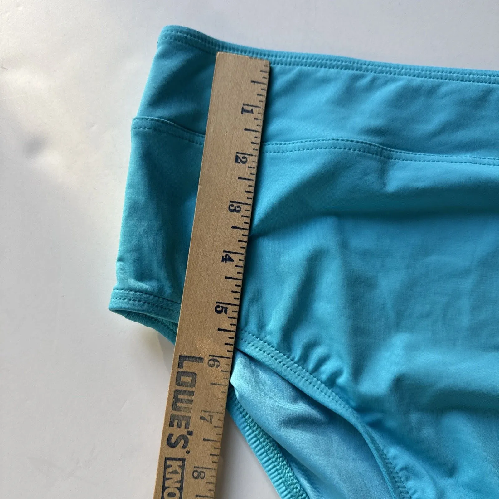 Lands' End Women's Retro High Waist Bikini Bottom Aqua Size 10 Modest Beach Swim - Image 3