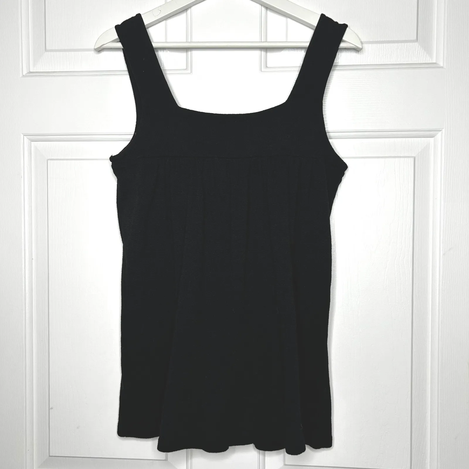 Michael Stars Black Tank Top Square Neck One Size Fits All Knit Sleeveless - Image 3