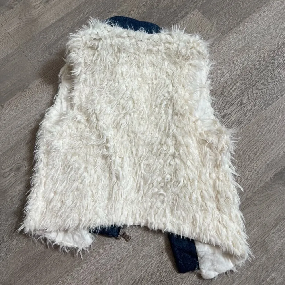 b+ab Y2k Denim Afghan Penny Lane Patchwork Denim Gilet Vest Size S - Image 4