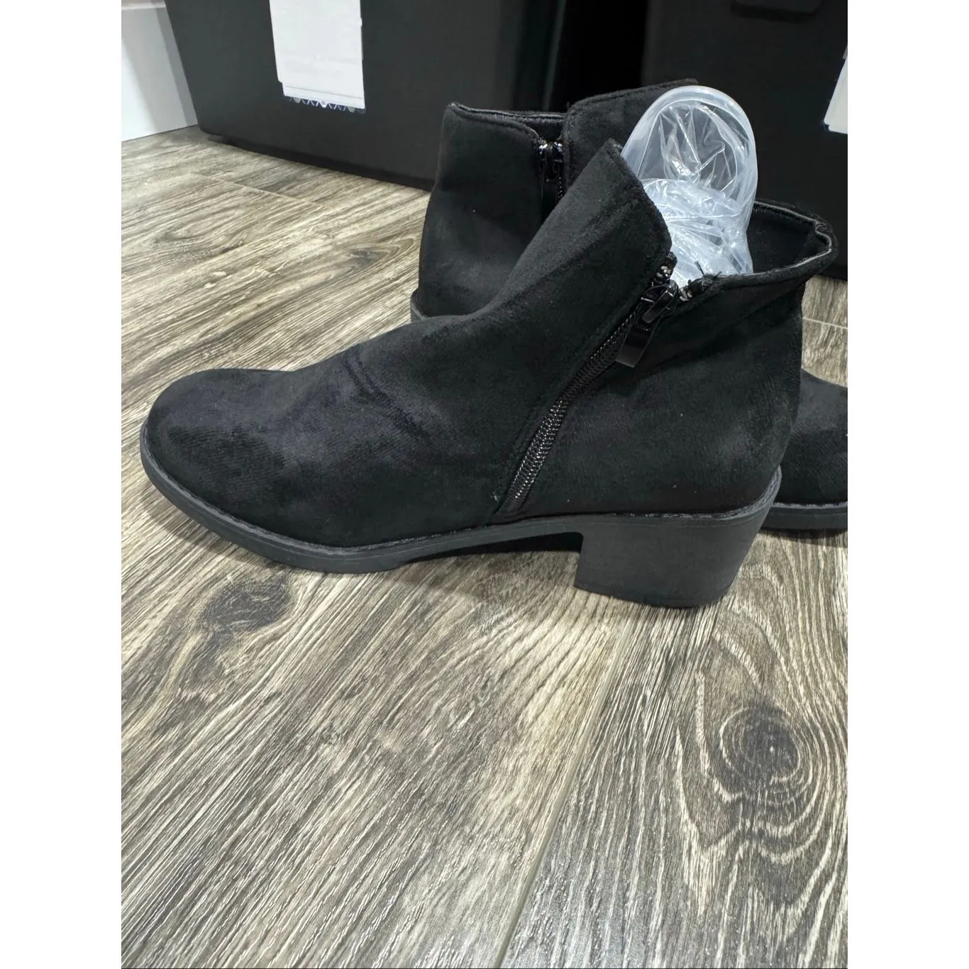 Black Suede Block Heel Bootie size 42 - Image 4