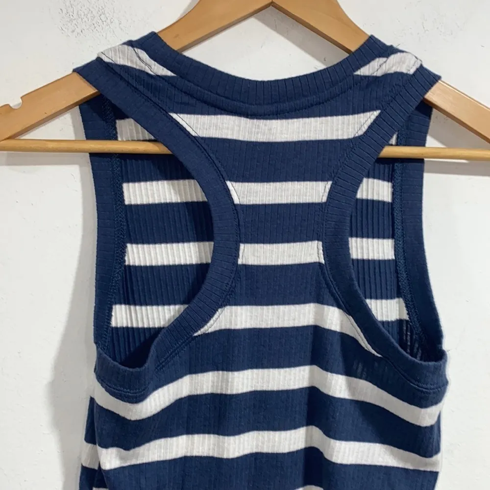 Eddie bauer tank top striped ribbed small blue &‎ white - Image 8